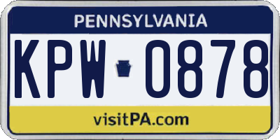 PA license plate KPW0878