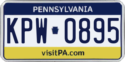 PA license plate KPW0895