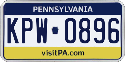 PA license plate KPW0896