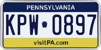 PA license plate KPW0897