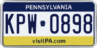 PA license plate KPW0898