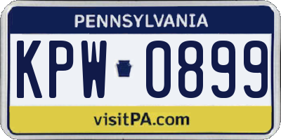 PA license plate KPW0899