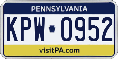 PA license plate KPW0952