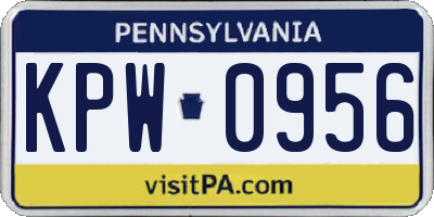 PA license plate KPW0956