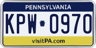 PA license plate KPW0970
