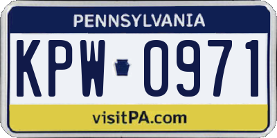 PA license plate KPW0971