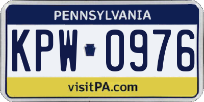 PA license plate KPW0976