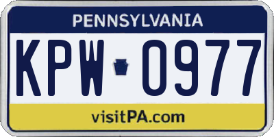 PA license plate KPW0977