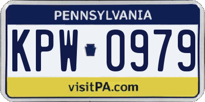 PA license plate KPW0979