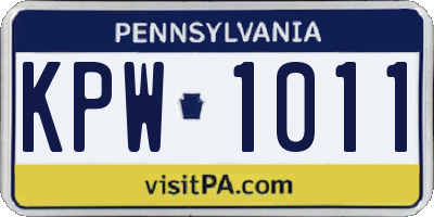 PA license plate KPW1011