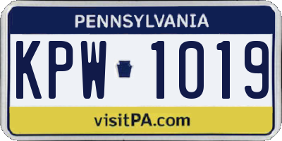 PA license plate KPW1019