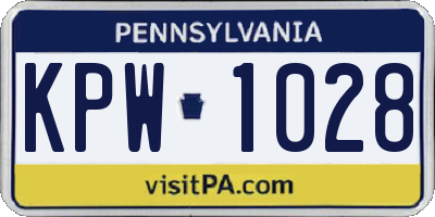 PA license plate KPW1028