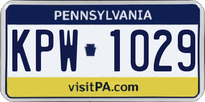 PA license plate KPW1029