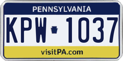 PA license plate KPW1037