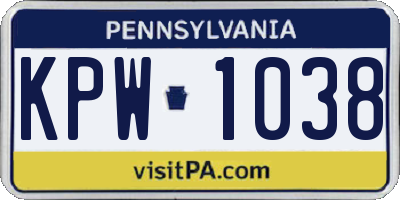 PA license plate KPW1038