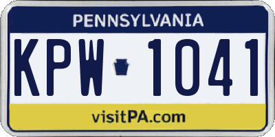 PA license plate KPW1041