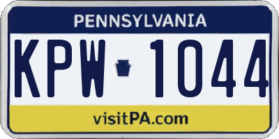 PA license plate KPW1044