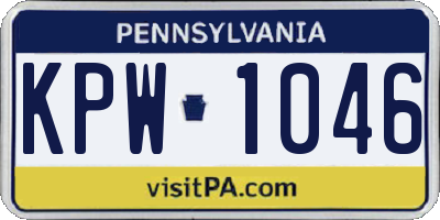 PA license plate KPW1046