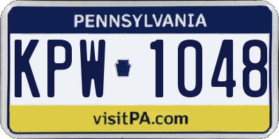 PA license plate KPW1048