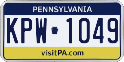 PA license plate KPW1049