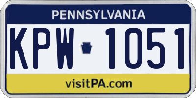 PA license plate KPW1051