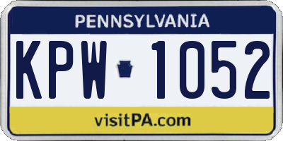 PA license plate KPW1052