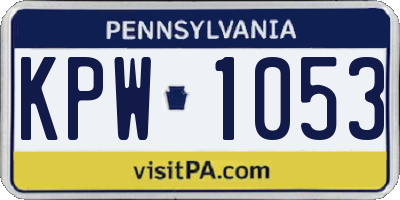 PA license plate KPW1053