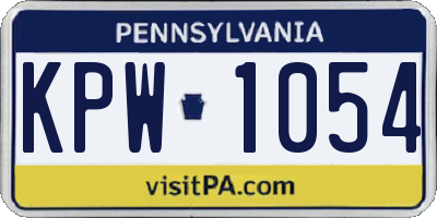 PA license plate KPW1054