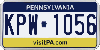 PA license plate KPW1056