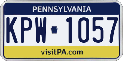 PA license plate KPW1057