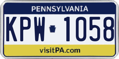 PA license plate KPW1058