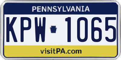 PA license plate KPW1065