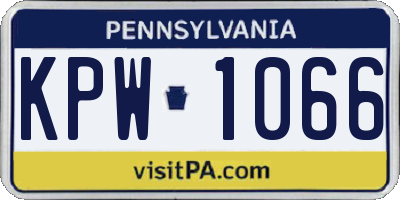 PA license plate KPW1066
