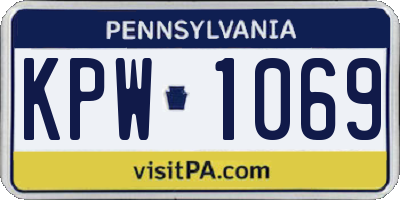 PA license plate KPW1069