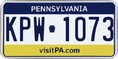 PA license plate KPW1073