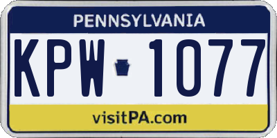 PA license plate KPW1077