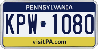 PA license plate KPW1080