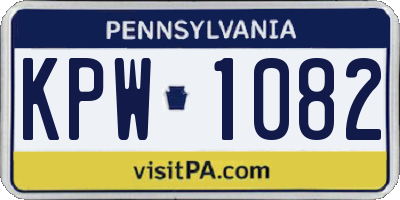 PA license plate KPW1082