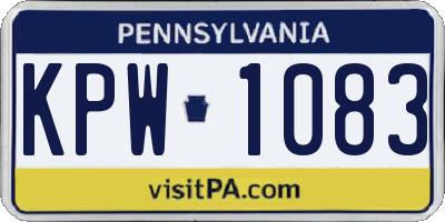 PA license plate KPW1083