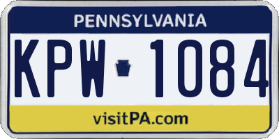 PA license plate KPW1084