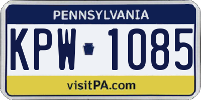 PA license plate KPW1085