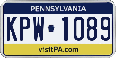 PA license plate KPW1089