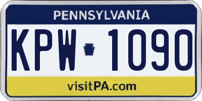 PA license plate KPW1090