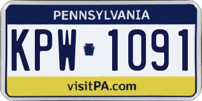PA license plate KPW1091