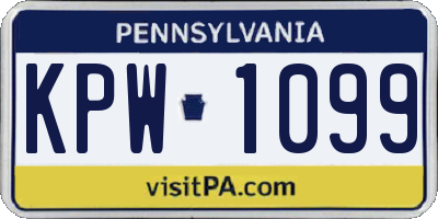 PA license plate KPW1099