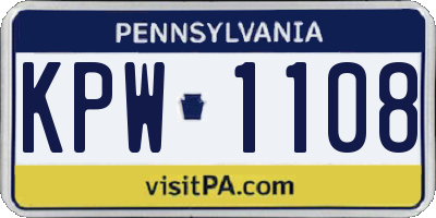 PA license plate KPW1108