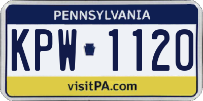 PA license plate KPW1120
