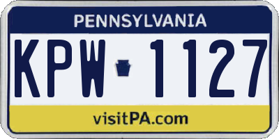 PA license plate KPW1127