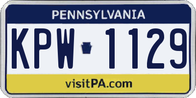 PA license plate KPW1129