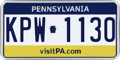 PA license plate KPW1130